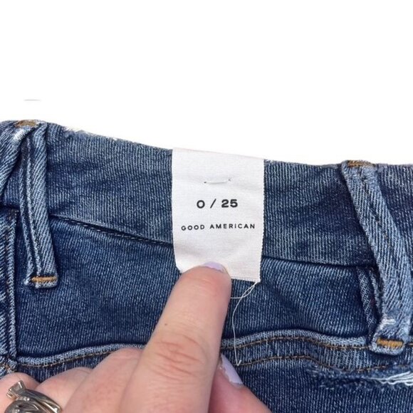 Good American New Women's Size 0/25 Distressed Skinny Jeans - Picture 8 of 8
